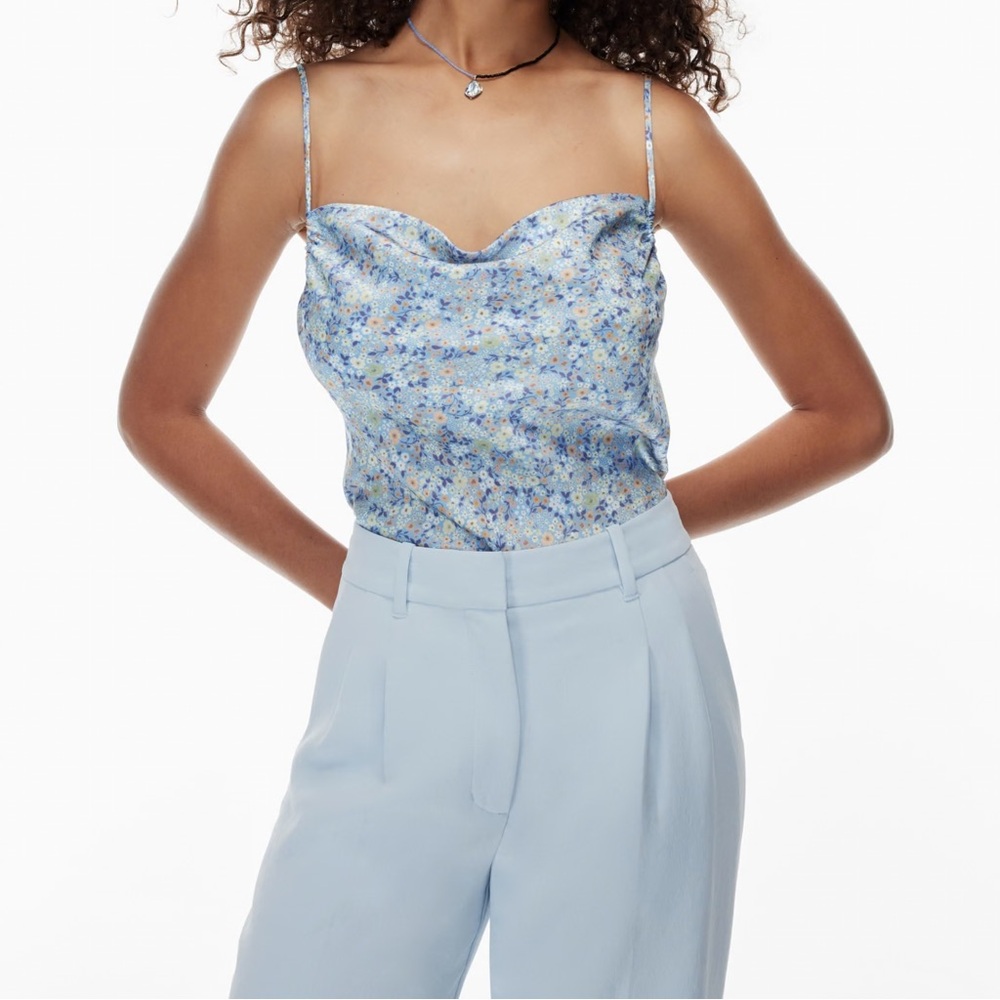 Aritzia Blue Floral Tank Top